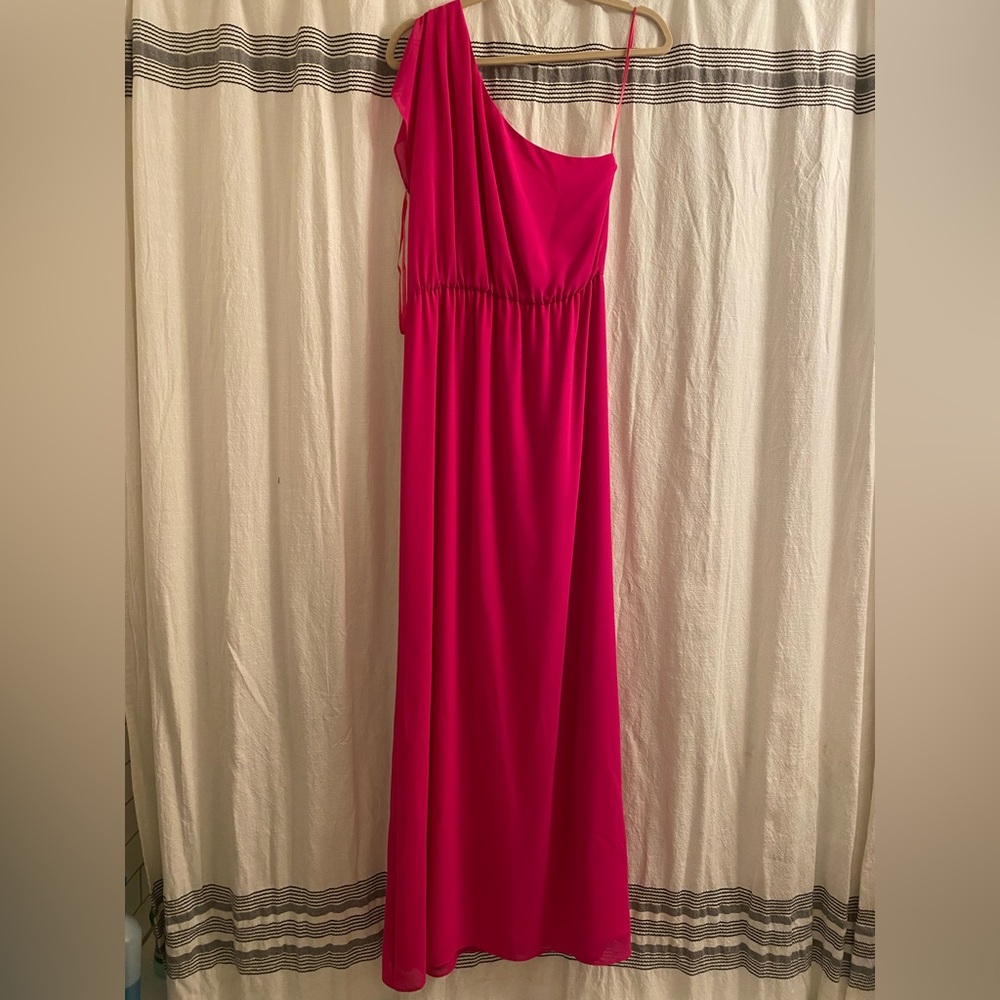 Gianni Bini hot pink one shoulder dress